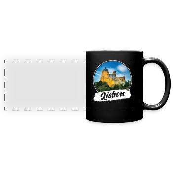 Souvenir de Lisbonne - Mug panoramique uni - noir - Devant