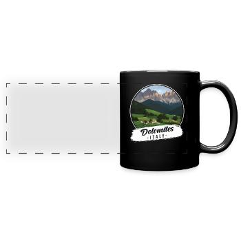 Dolomites Italie Souvenir - Mug panoramique uni - noir - Devant