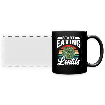 Start eating lentils lentil soup lentil - Full Colour Panoramic Mug - black - Front