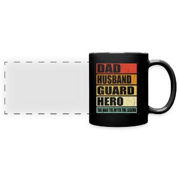 Vater Ehemann Wachmann Held - Panorama-Tasse farbig - Schwarz - Vorne