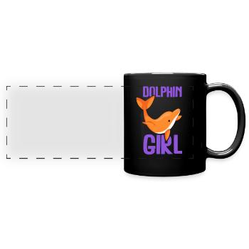 Dolphin Girl Lover Dolphin Dolphins Dolphins - Full Colour Panoramic Mug - black - Front