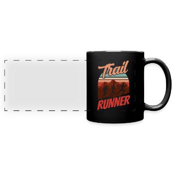 Trail Runner Running Trail Running Course - Mug panoramique uni - noir - Devant