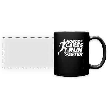 No one cares about running fast runners - Full Colour Panoramic Mug - black - Front