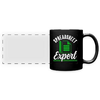 Spreadsheet Expert Accountant Table Work - Full Colour Panoramic Mug - black - Front