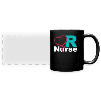OP Krankenschwester - Panorama-Tasse farbig - Schwarz - Vorne