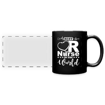 Beste OP Schwester Krankenschwester Operation - Panorama-Tasse farbig - Schwarz - Vorne