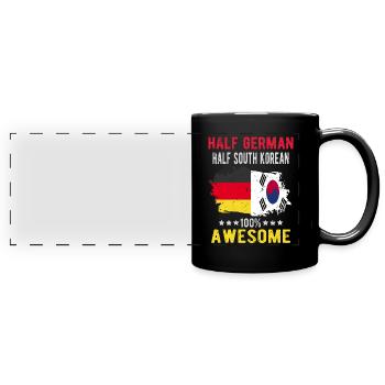 Moitié Allemand Moitié Sud-Coréens - Mug panoramique uni - noir - Devant