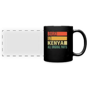 Geboren In Kenya - Panorama-Tasse farbig - Schwarz - Vorne