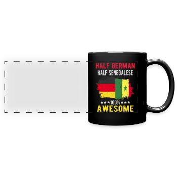 Halb Deutsch Halb Senegalese - Panorama-Tasse farbig - Schwarz - Vorne