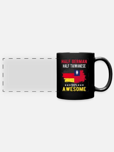 Halb Deutsch Halb Taiwaner - Panorama-Tasse farbig - Schwarz