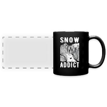 Skifahrer Skifahren Alpin Schnee süchtig Skifahren - Panorama-Tasse farbig - Schwarz - Vorne