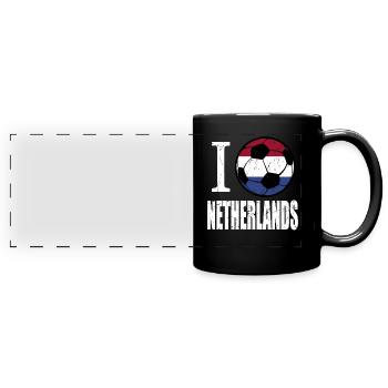 Pays-Bas de football - Mug panoramique uni - noir - Devant