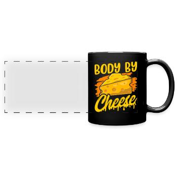 Körper Von Käse Sprüche Liebe Liebhaber Süß - Panorama-Tasse farbig - Schwarz - Vorne