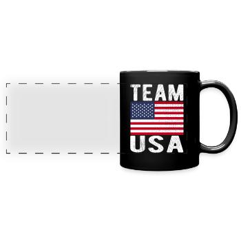 Hirsch Fahne - Panorama-Tasse farbig - Schwarz - Vorne