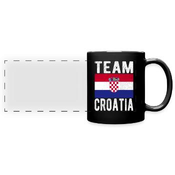 Kroatien Fahne - Panorama-Tasse farbig - Schwarz - Vorne