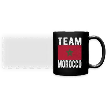 Drapeau du Maroc - Mug panoramique uni - noir - Devant