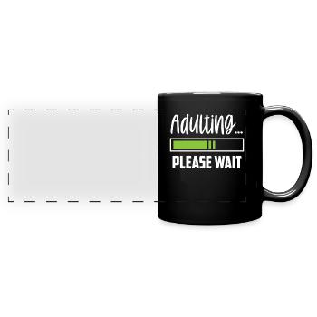 grow up please wait puberty birthday - Full Colour Panoramic Mug - black - Front