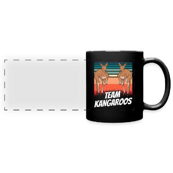 Team Kangaroos Australia Lovers Animal Kangaroo - Full Colour Panoramic Mug - black - Front