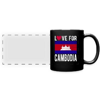 Kambodscha Souvenir - Panorama-Tasse farbig - Schwarz - Vorne