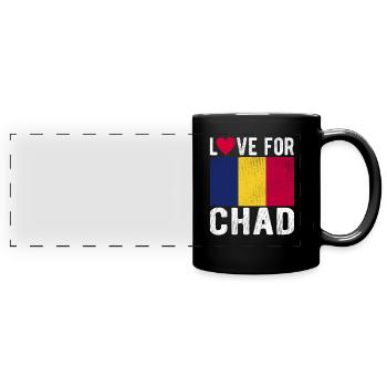 Tschad Souvenir - Panorama-Tasse farbig - Schwarz - Vorne