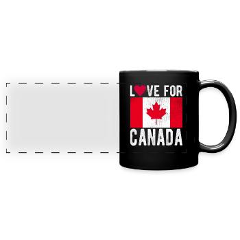 Kanada Souvenir - Panorama-Tasse farbig - Schwarz - Vorne