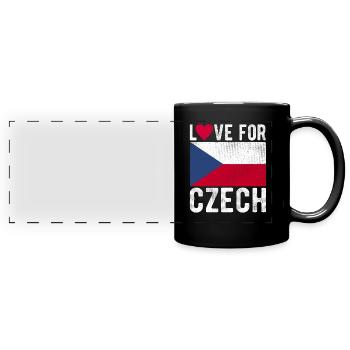 Tschechisch Souvenir - Panorama-Tasse farbig - Schwarz - Vorne