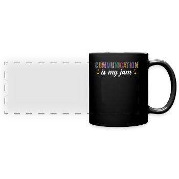 La communication est ma passion - Mug panoramique uni - noir - Devant