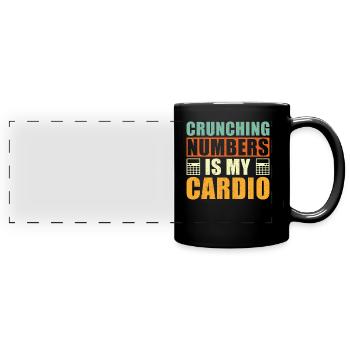 Buchhalter Spruch - Panorama-Tasse farbig - Schwarz - Vorne
