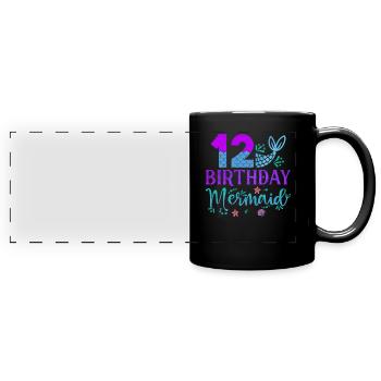 12th Birthday Mermaid - Full Colour Panoramic Mug - black - Front