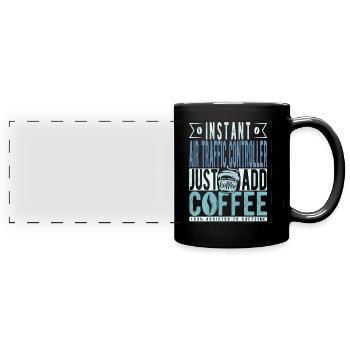 Buchalter Kaffee Spruch - Panorama-Tasse farbig - Schwarz - Vorne
