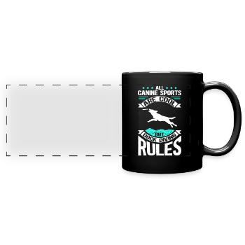 Dock Diving Hunde Hundesport Hundehalter Geschenk - Panorama-Tasse farbig - Schwarz - Vorne