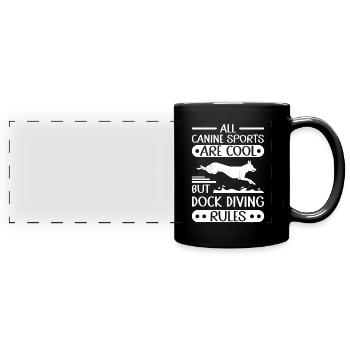 Dock Diving Hundesport Hundehalter Hunde Geschenk - Panorama-Tasse farbig - Schwarz - Vorne