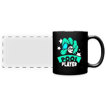 Pool Spieler Billard Billiard Liebhaber - Panorama-Tasse farbig - Schwarz - Vorne