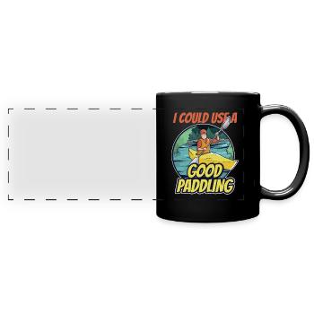 Ich Könnte Ein Gutes Paddeln Gebrauchen Kayak - Panorama-Tasse farbig - Schwarz - Vorne