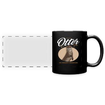 Loutre de mer Loutre Cadeau de loutre - Mug panoramique uni - noir - Devant