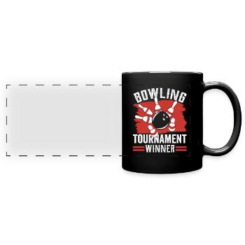 Vainqueur du tournoi de bowling Team Bowler - Mug panoramique uni - noir - Devant