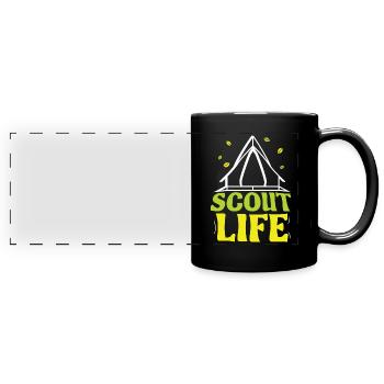Pfadfinder Leben Zeltlager Sippe Pfadfinden - Panorama-Tasse farbig - Schwarz - Vorne