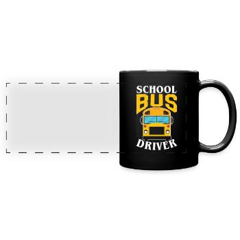 Schulbusfahrer Schulbus Busfahren Reisebus - Panorama-Tasse farbig - Schwarz - Vorne