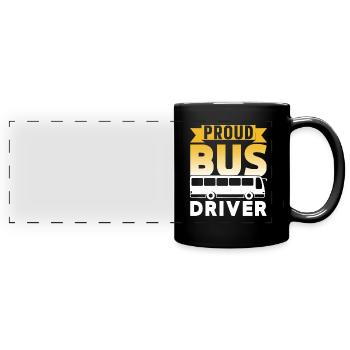 Stolzer Busfahrer Reisebus Busfahren - Panorama-Tasse farbig - Schwarz - Vorne