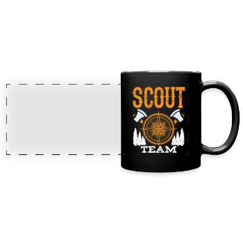 Pfadfinder Team Pfadfinden Sippe Zeltlager - Panorama-Tasse farbig - Schwarz - Vorne