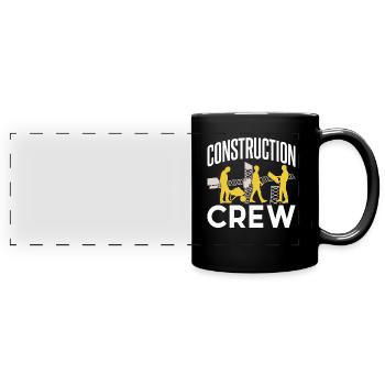 Bautrupp Bauarbeiter Teamwork Bau Baustelle Team - Panorama-Tasse farbig - Schwarz - Vorne