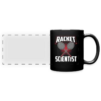 Schläger Wissenschaftler Racket Scientist - Panorama-Tasse farbig - Schwarz - Vorne