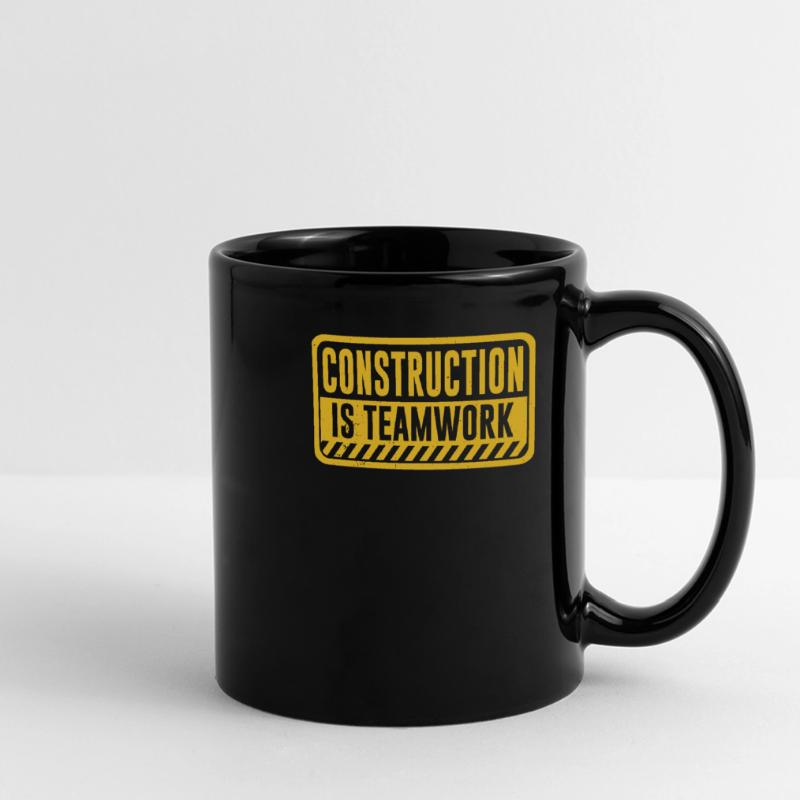 Construction work is teamwork Teamwork Construction site Full Colour Panoramic Mug