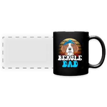Beagle Papa Lover Dog Beagles Puppy - Mug panoramique uni - noir - Devant
