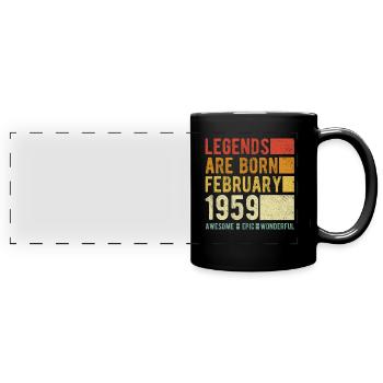 Birthday February 1959 - Full Colour Panoramic Mug - black - Front