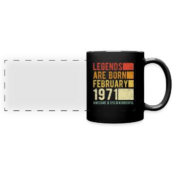 Birthday February 1971 - Full Colour Panoramic Mug - black - Front