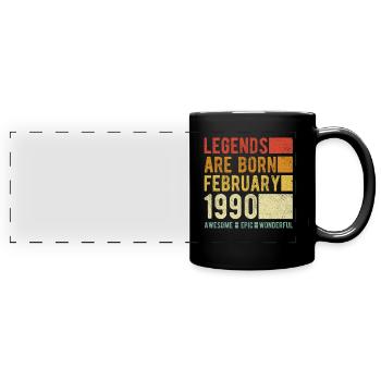 Birthday February 1990 - Full Colour Panoramic Mug - black - Front