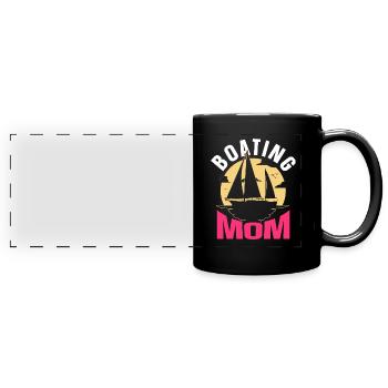 Bootfahrende Mutter Boot Yacht Bootfahren Schiff - Panorama-Tasse farbig - Schwarz - Vorne