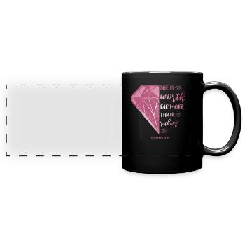 Motif religieux chrétien - Mug panoramique uni - noir - Devant