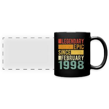 Anniversaire février 1998 Épopée légendaire - Mug panoramique uni - noir - Devant
